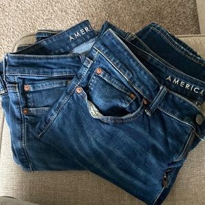 Two pairs of mens slim straight jeans